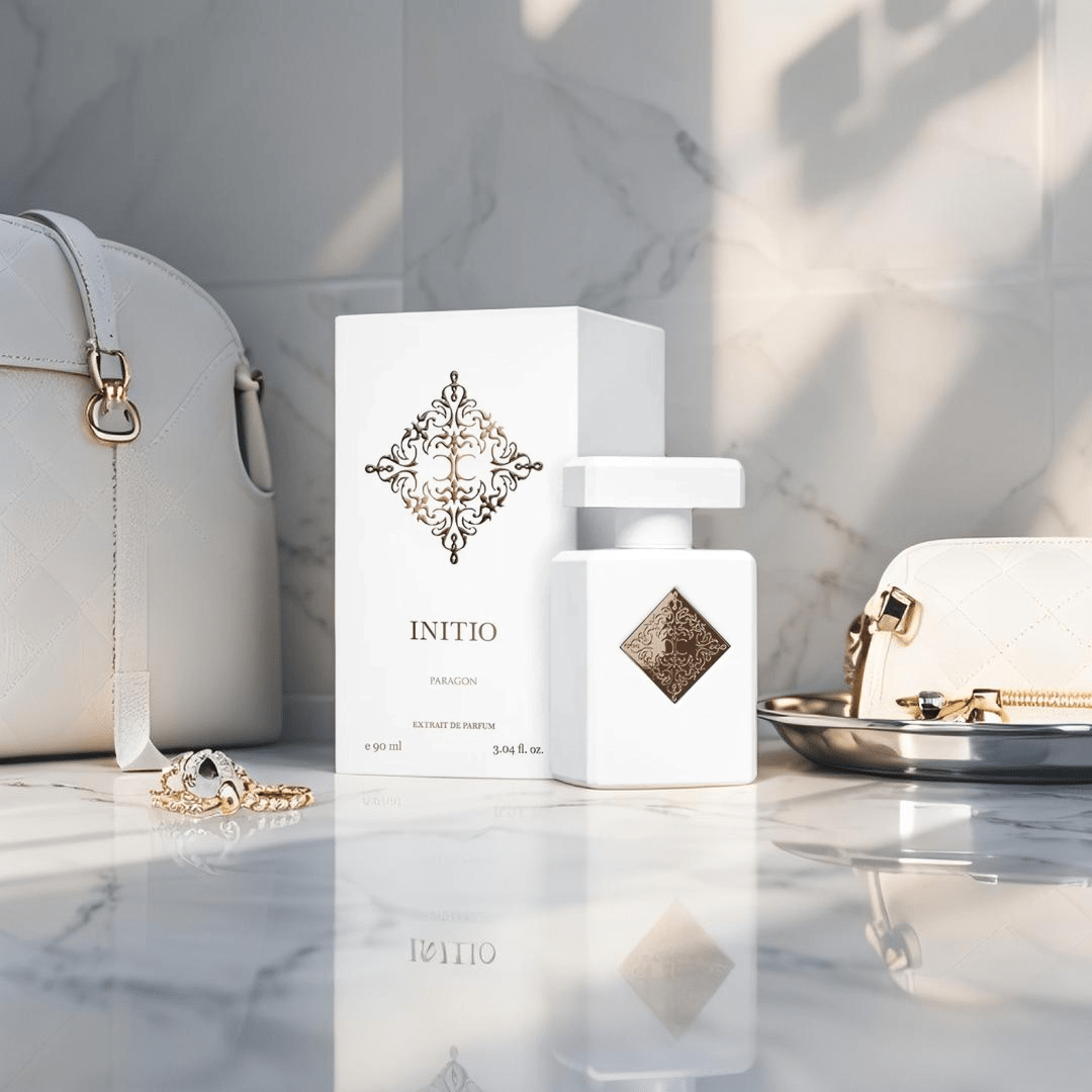 "Initio Parfums Privés Rehab 3.04 oz Extrait de Parfum spray – luxurious, woody-aromatic niche fragrance in a sleek matte black bottle."