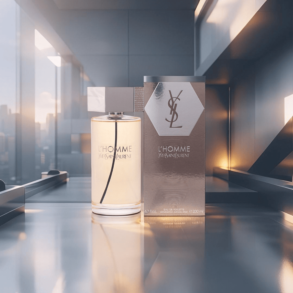 "YSL L'Homme 6.8 oz Eau de Toilette Spray for Men, sophisticated and charismatic fragrance."