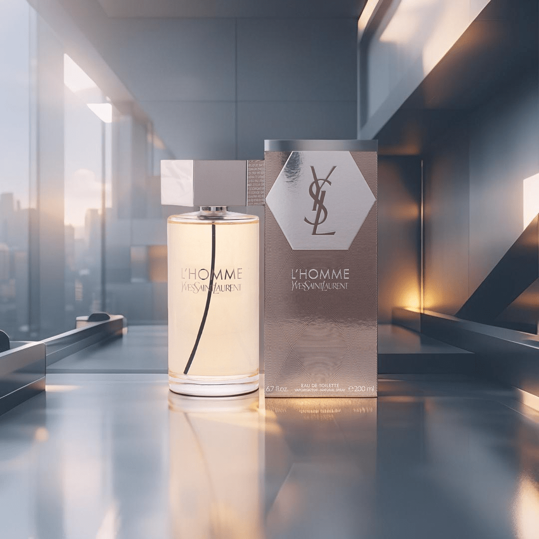 "YSL L'Homme 6.8 oz Eau de Toilette Spray for Men, sophisticated and charismatic fragrance."
