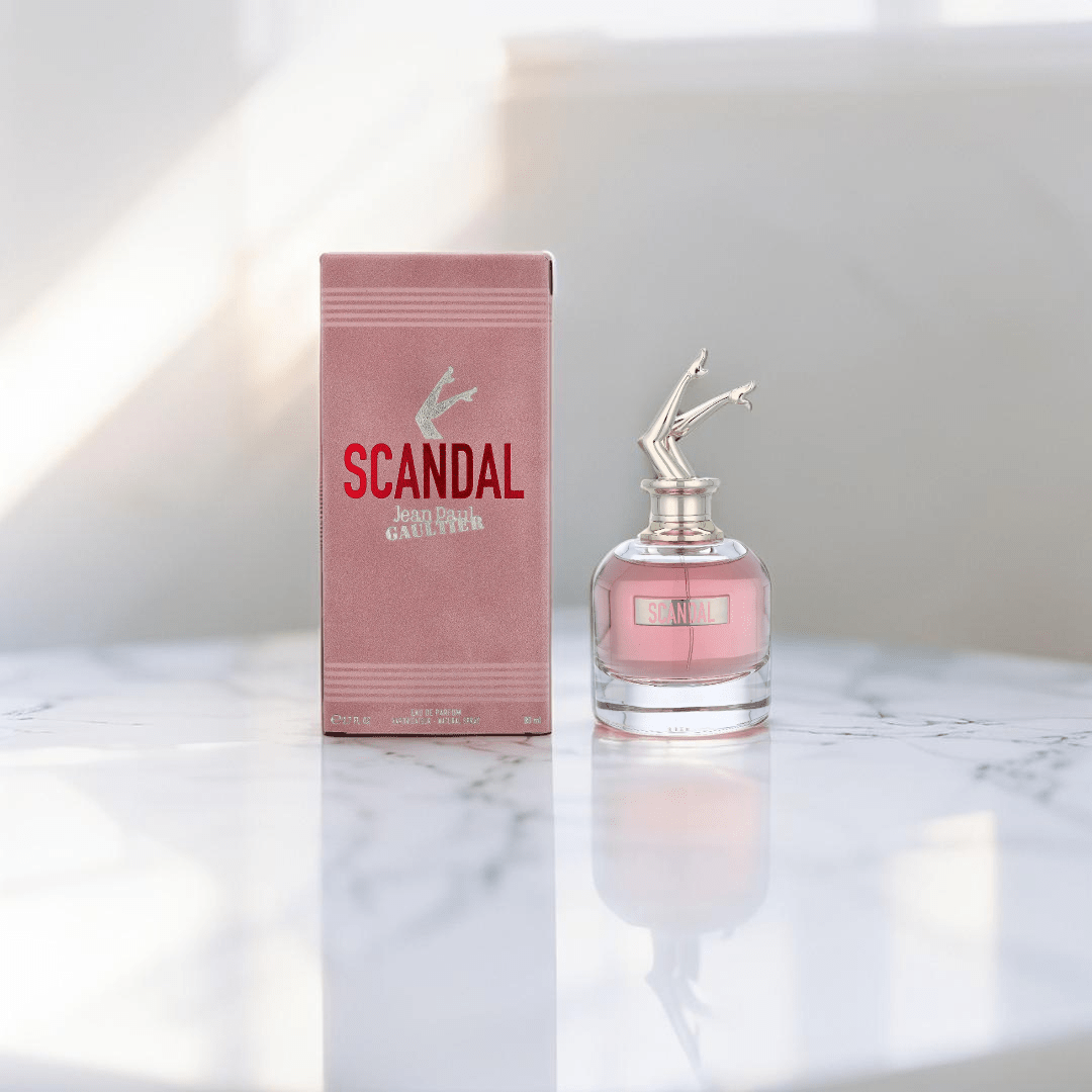 "Jean Paul Gaultier Scandal 2.7 oz Eau de Parfum spray for women – bold, sweet and sensual fragrance in a chic high-heel bottle design."