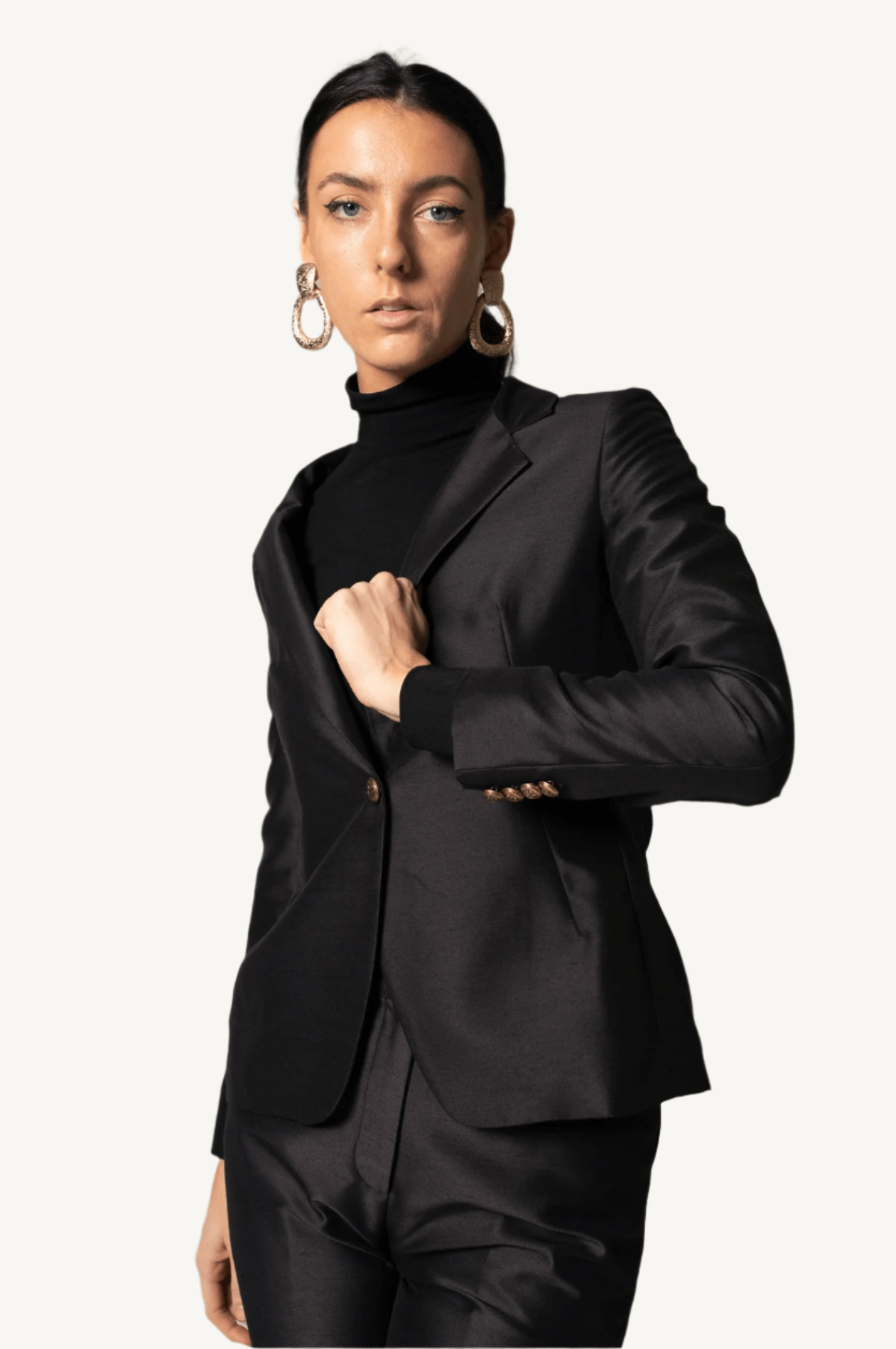 Women's black blazer/suit — sleek, professional, and versatile, designed for a tailored fit and elegant silhouette. Perfect for office wear, formal events, or smart-casual occasions.