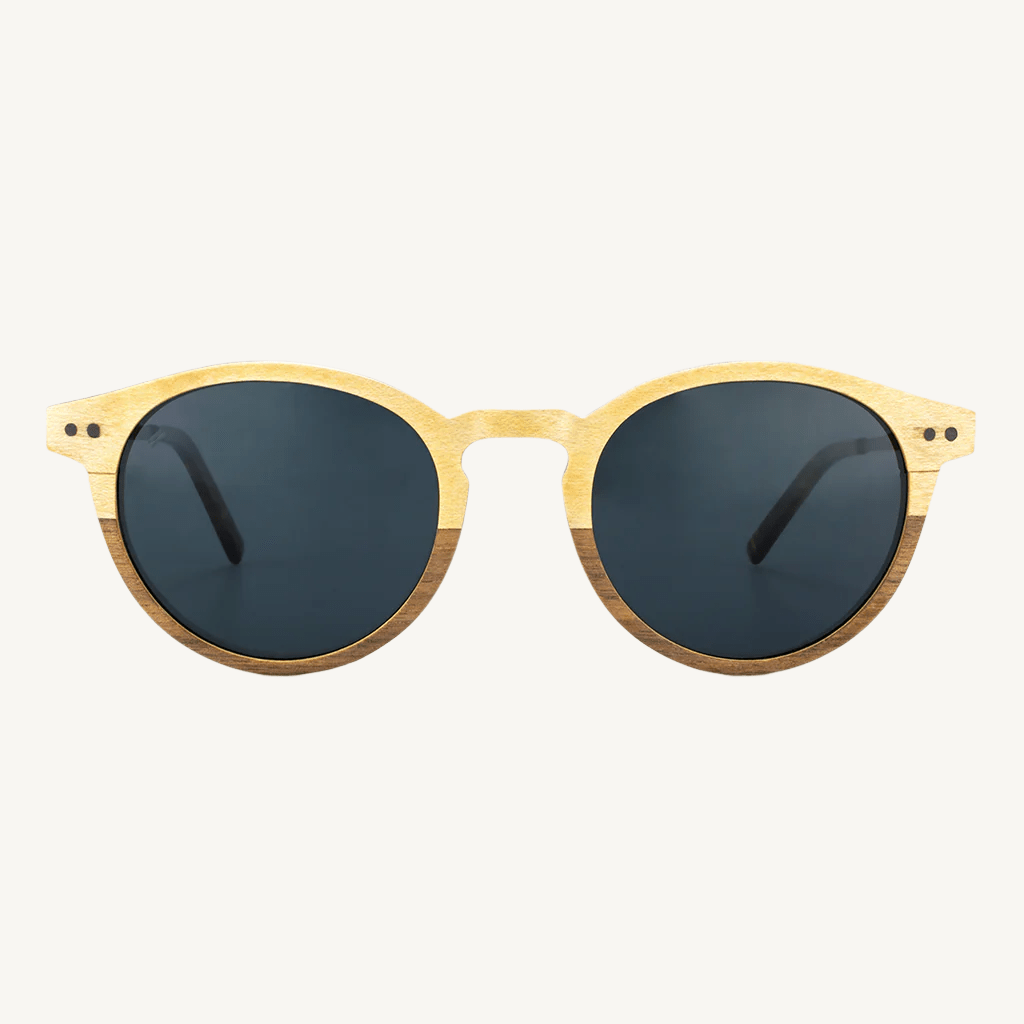 Isla metal and wood sunglasses — modern and stylish, combining sleek metal frames with natural wood accents for a lightweight and durable design. Perfect for a chic and unique look.