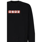 "Black Dsquared2 men’s sweatshirt with long sleeves and round neckline – made from 100% cotton for breathable comfort."
