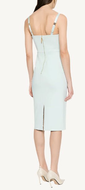 "Green Elisabetta Franchi women's dress with sweetheart neckline, straps, and zip fastening – perfect for spring/summer events."