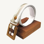 Luxury women's leather wood belt "Guilin Gentle 351" — crafted from premium leather with a stylish wooden accent, combining elegance and durability for a sophisticated look.