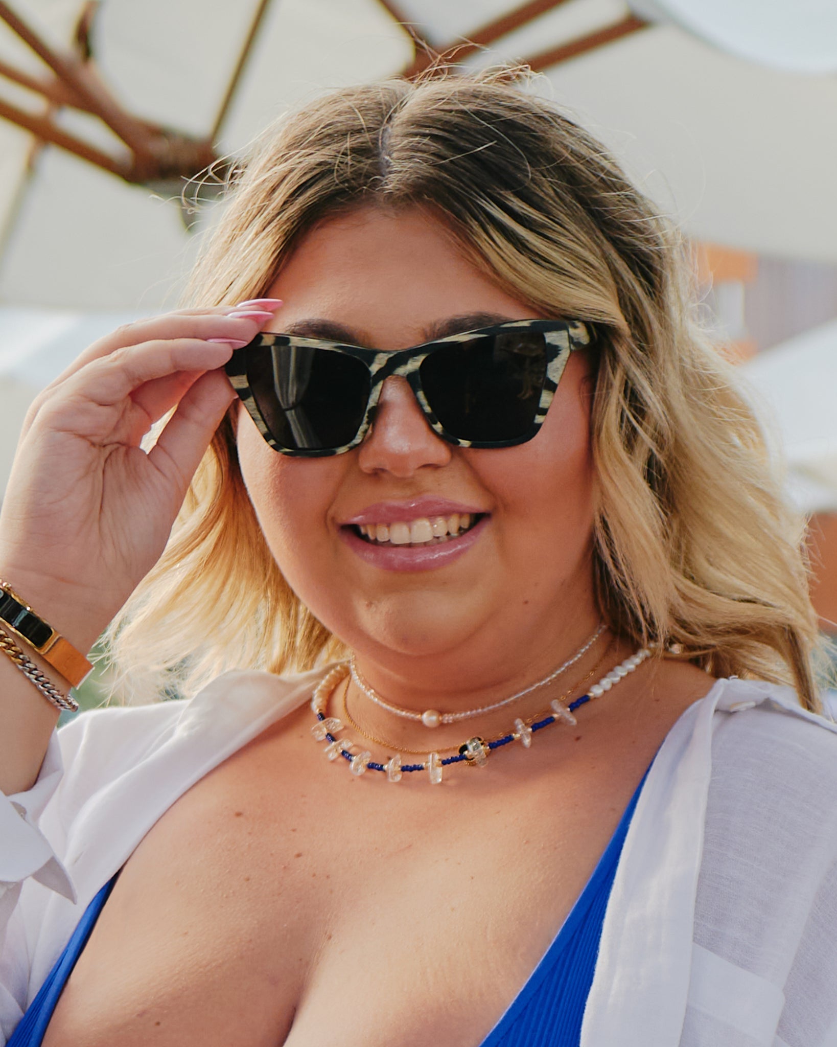 Noma eyeglasses — bold and stylish with an oversized cat-eye shape, beveled face front, and tall brow. Designed to make a statement and stand out from the crowd.