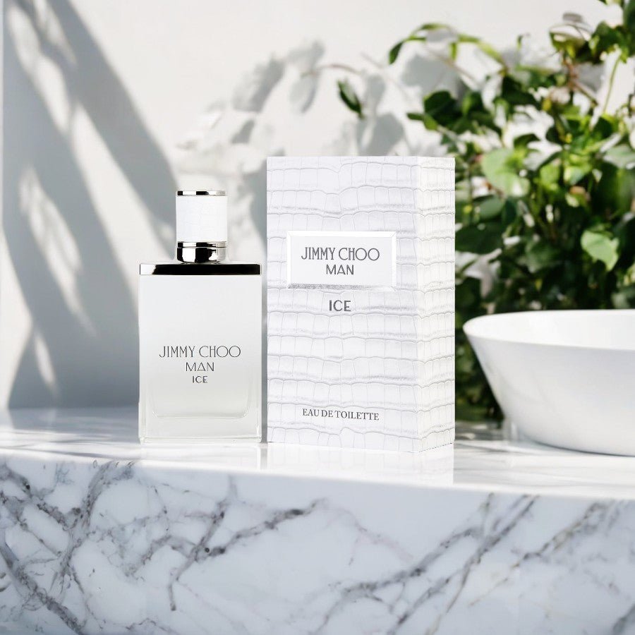 Jimmy Choo Man Ice fragrance bottle — a fresh and citrusy men’s scent with woody undertones, perfect for daily wear and warm weather.