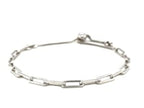 Sterling Silver Paperclip Chain Adjustable Bracelet (3.80 mm) ..