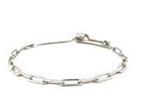 Sterling Silver Paperclip Chain Adjustable Bracelet (3.80 mm) ..