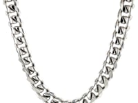 Sterling Silver Rhodium Plated Miami Cuban Chain (8.40 mm) ..