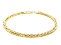 14k Yellow Gold Light Weight Wheat Bracelet  (3.20 mm) ..