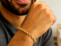 10k Yellow Gold Solid Diamond Cut Rope Bracelet (5.00 mm) ..