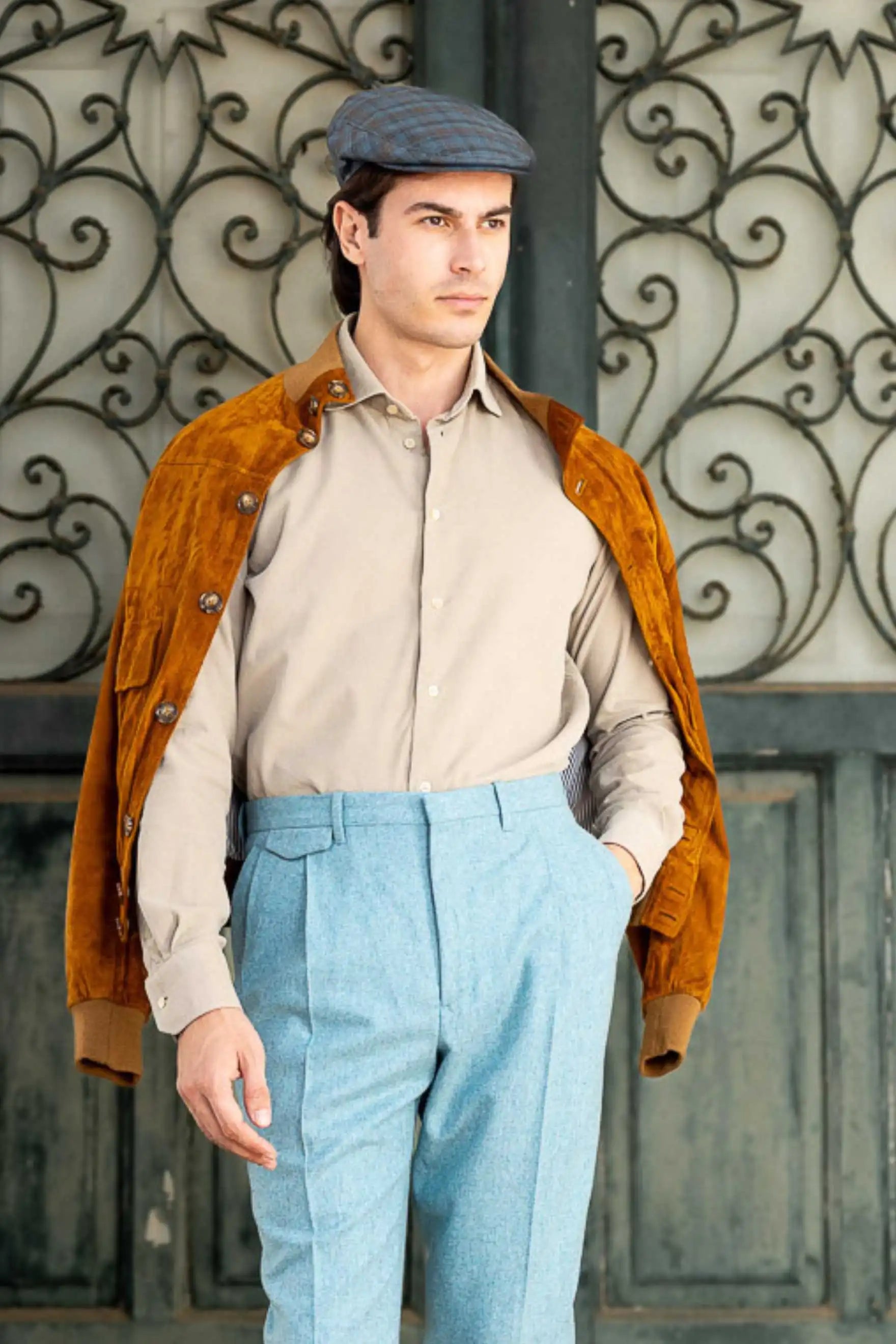 Beige velvet shirt made from 100% cotton — soft, warm, and stylish, perfect for autumn and winter, offering a touch of luxury and comfort.