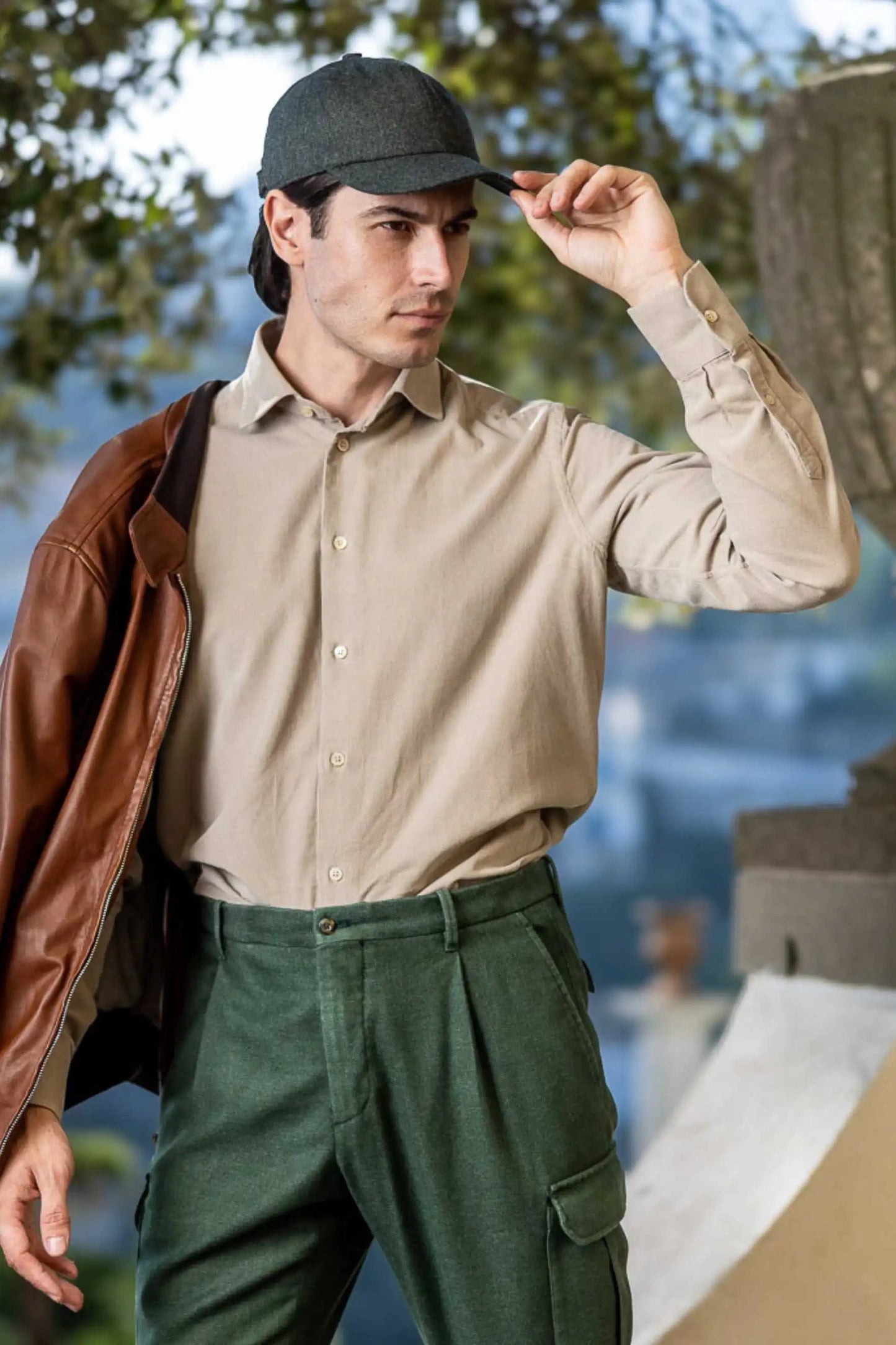 Beige velvet shirt made from 100% cotton — soft, warm, and stylish, perfect for autumn and winter, offering a touch of luxury and comfort.