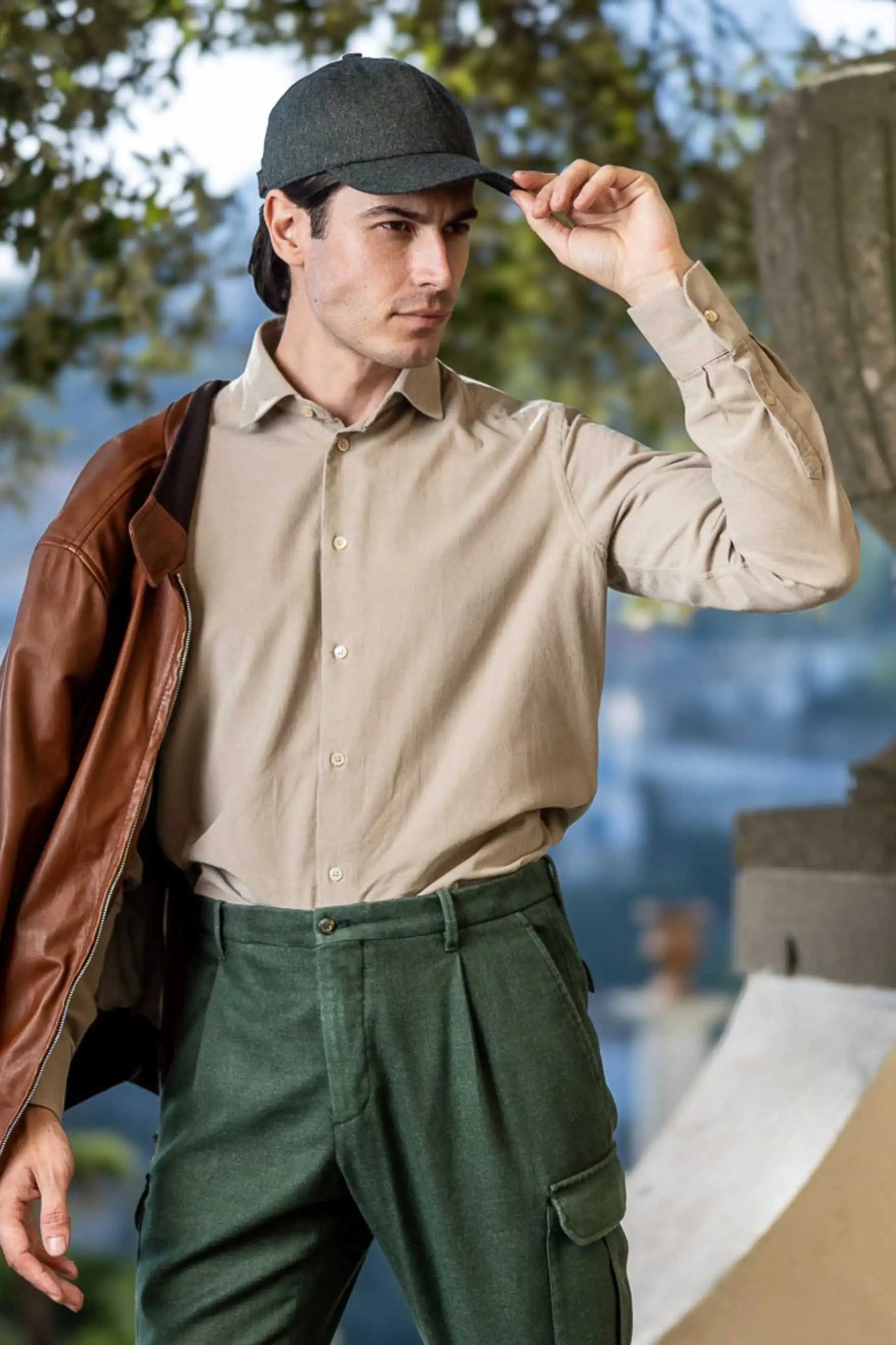Beige velvet shirt made from 100% cotton — soft, warm, and stylish, perfect for autumn and winter, offering a touch of luxury and comfort.