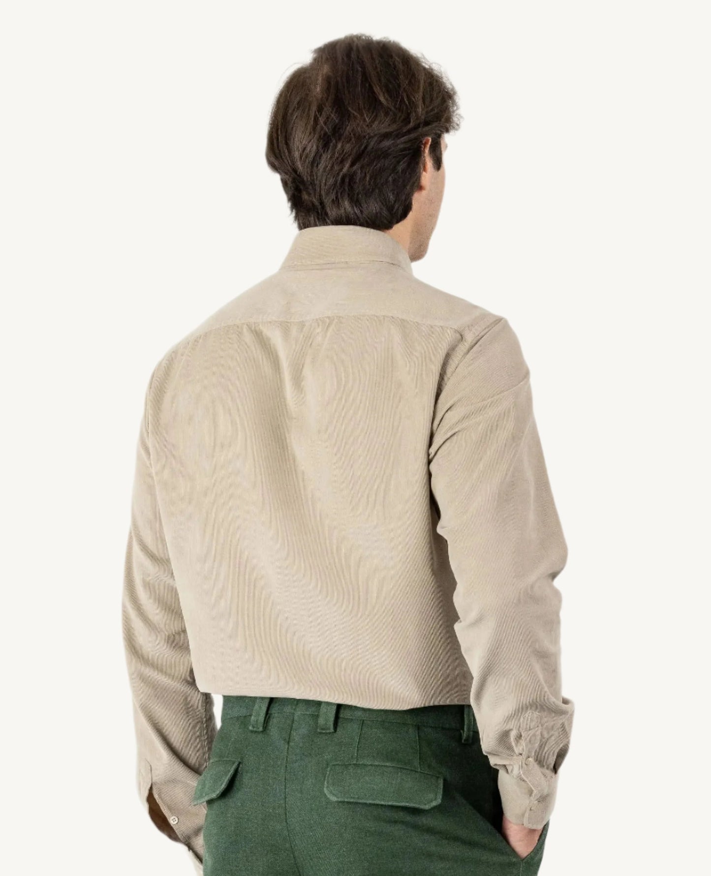 Beige velvet shirt made from 100% cotton — soft, warm, and stylish, perfect for autumn and winter, offering a touch of luxury and comfort.