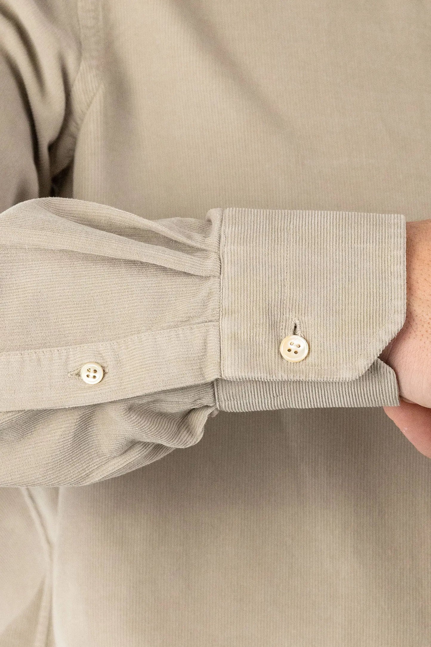 Beige velvet shirt made from 100% cotton — soft, warm, and stylish, perfect for autumn and winter, offering a touch of luxury and comfort.