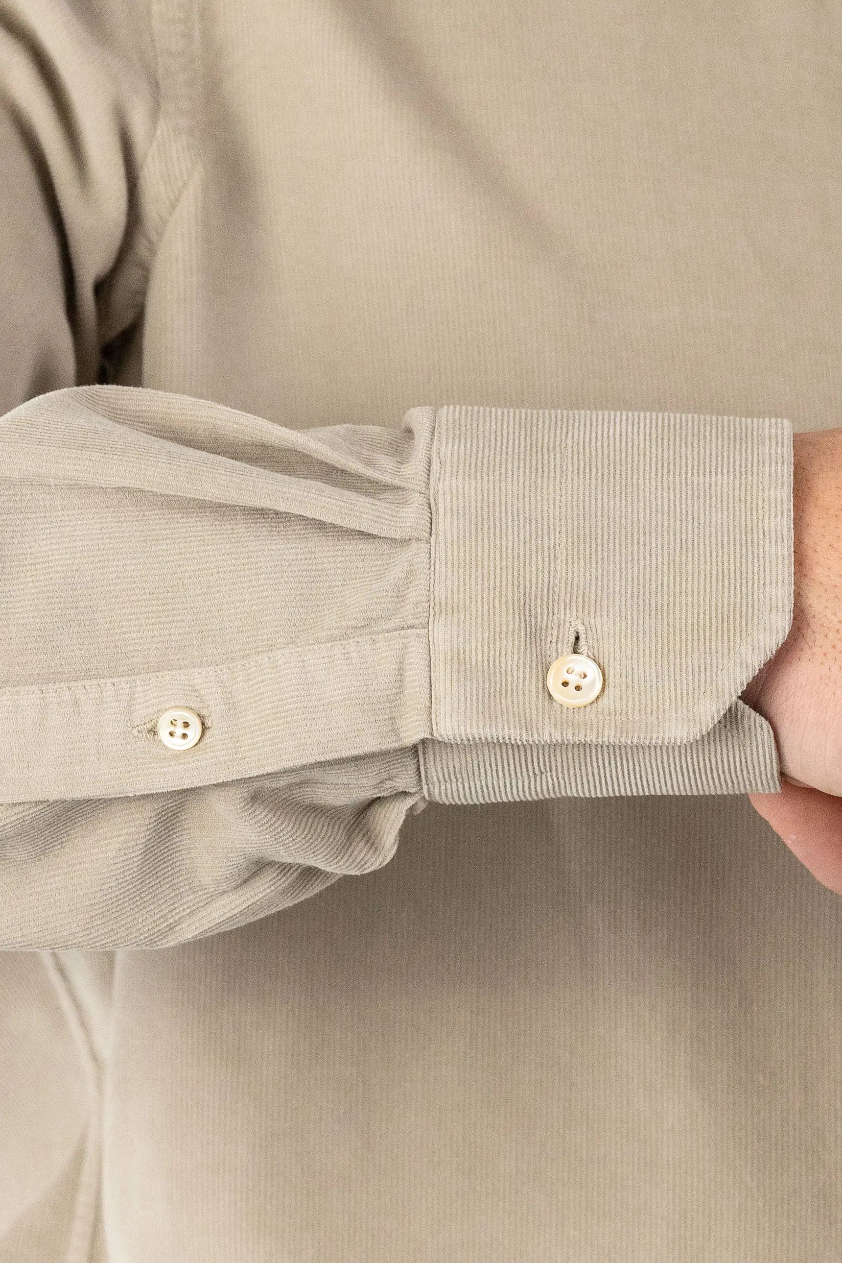 Beige velvet shirt made from 100% cotton — soft, warm, and stylish, perfect for autumn and winter, offering a touch of luxury and comfort.
