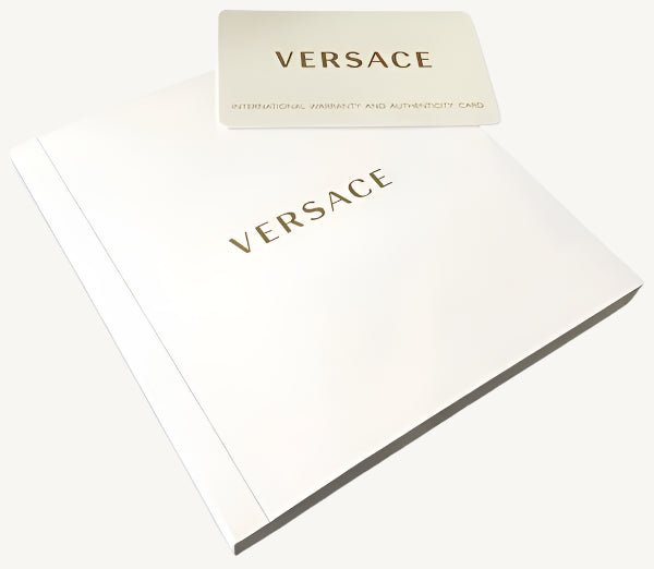 Versace VE2CA0723 New Lady ladies watch with polished gold-tone stainless steel case and bracelet, sleek black dial, sapphire glass – sophisticated Swiss quartz watch for women.