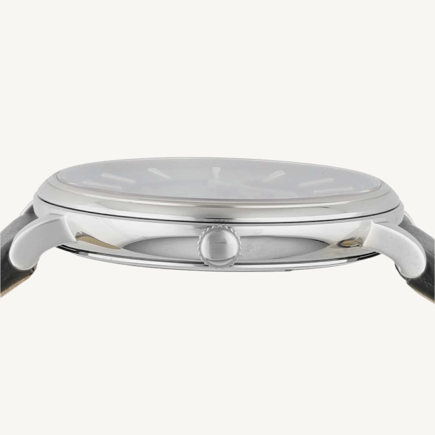 Versace VE8102619 V-Circle ladies watch with white dial, gold-tone case, Greca detailing, and white leather strap featuring Medusa logo.